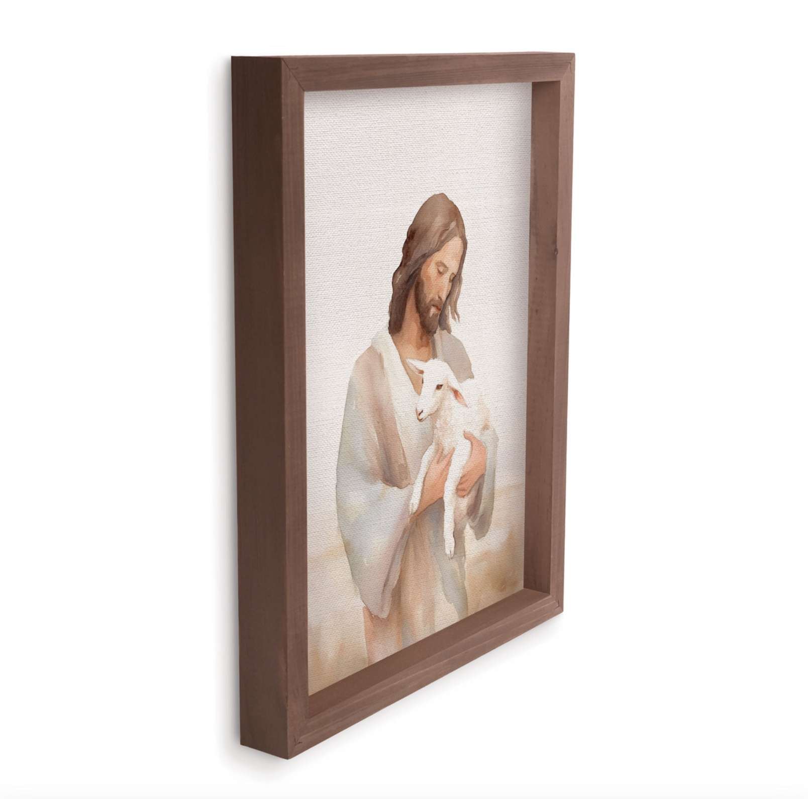 Jesus and Lamb (12.75x16.75 Framed Canvas), , large