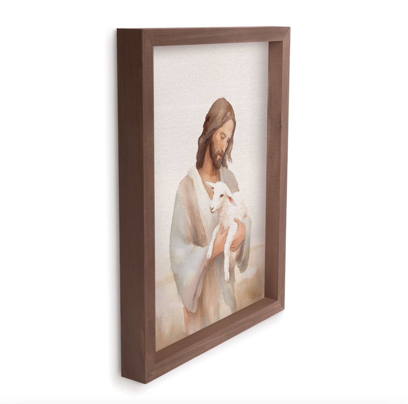 Jesus and Lamb (12.75x16.75 Framed Canvas), , large