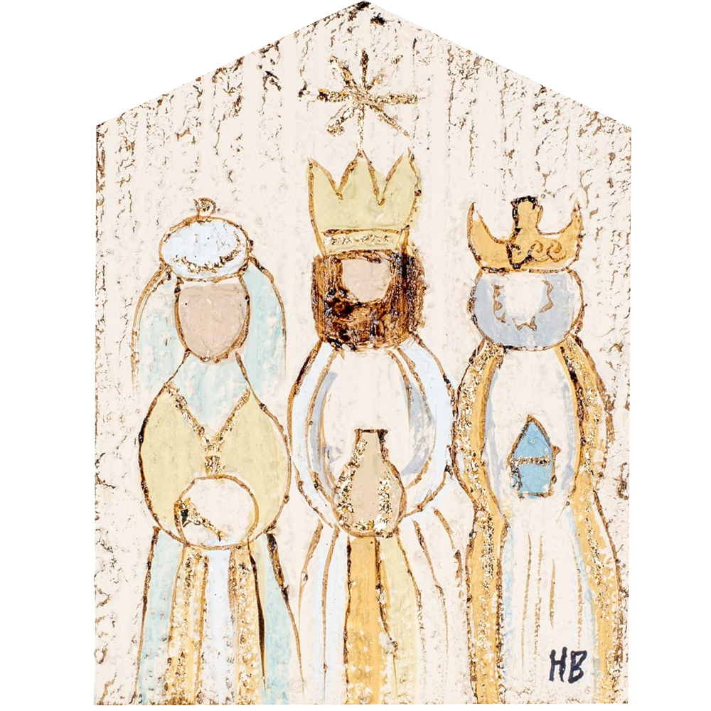 Wisemen Textured Wood Block Nativity, , large