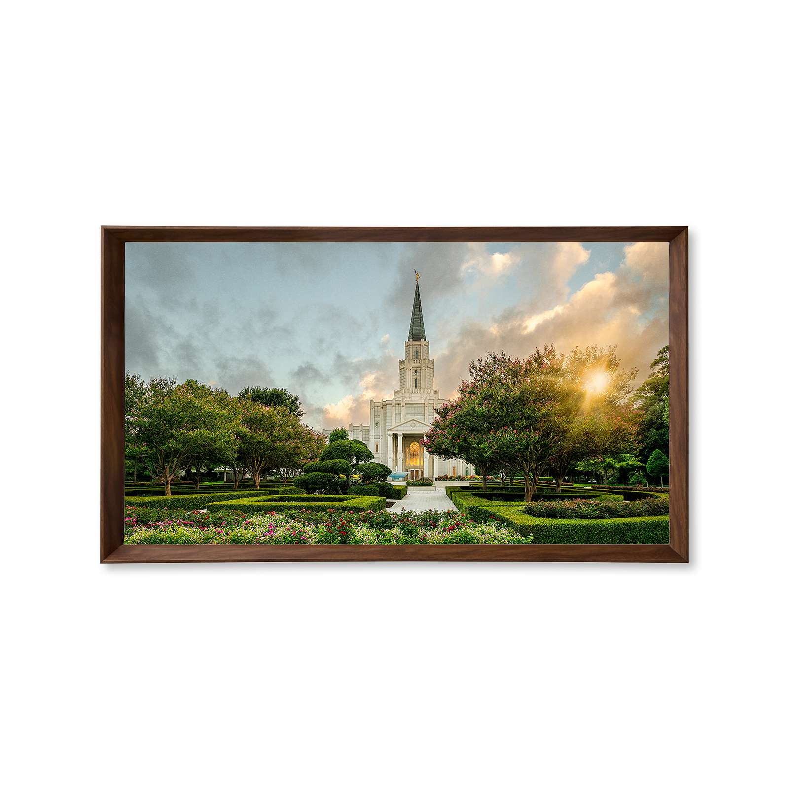 Houston Texas Temple, Fire of the Covenant Series (25x43 Framed Canvas Print)