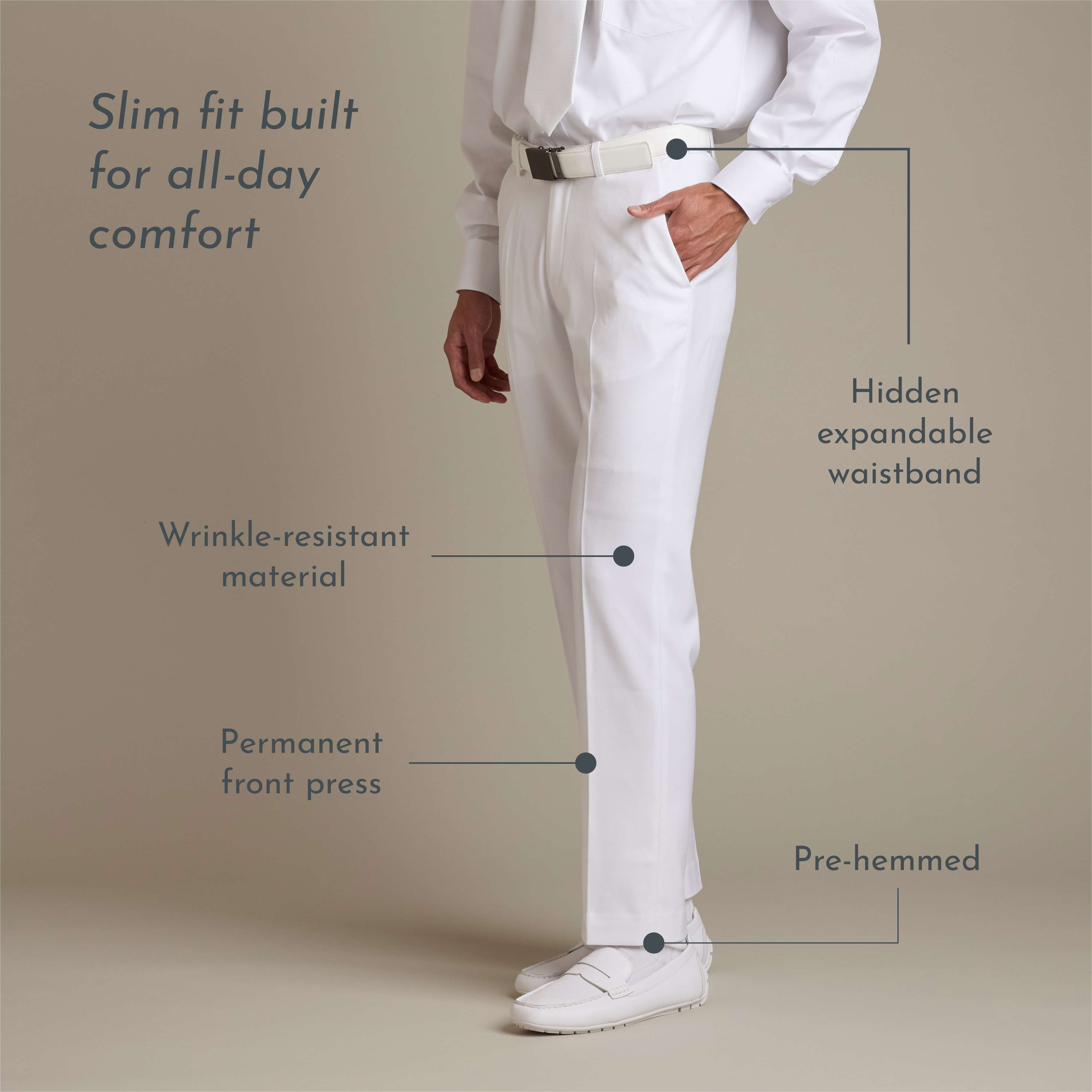 Slim Fit Temple Pants, , large