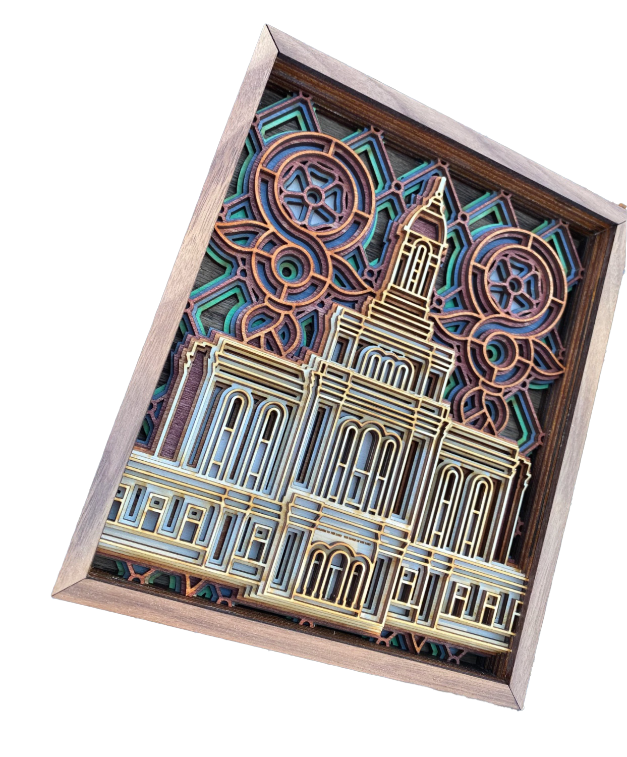 Deseret Peak Utah Temple Layered Wood Plaque, , large image number 2
