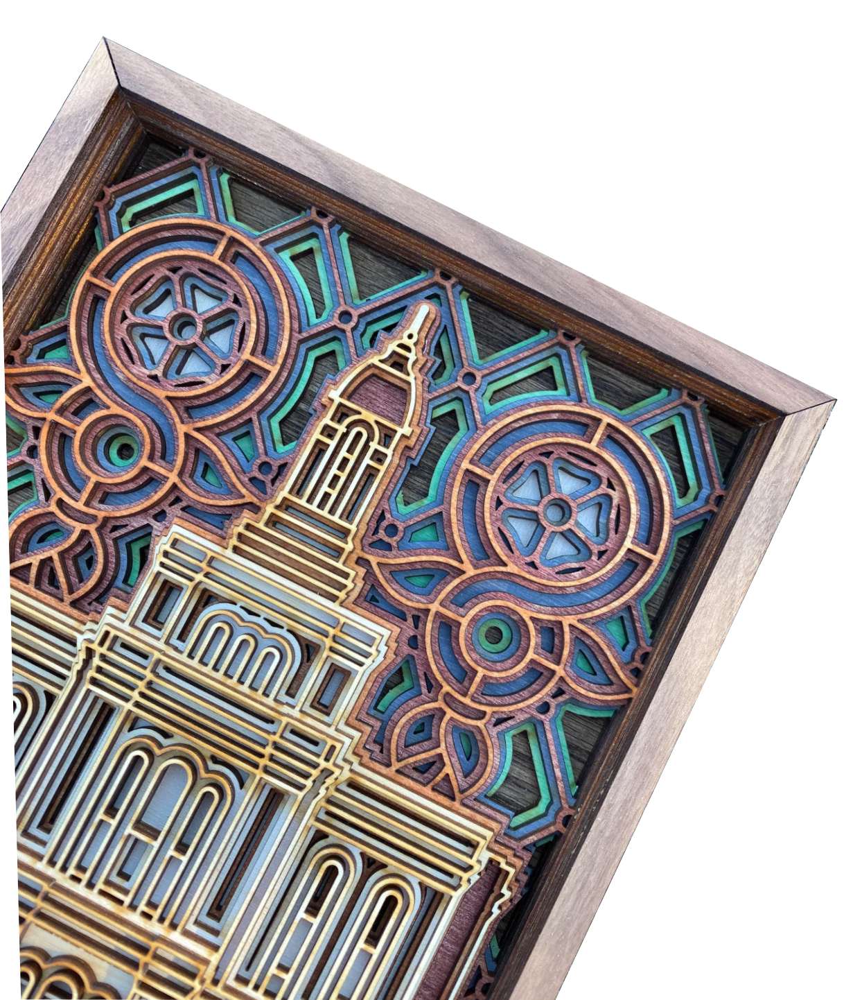 Deseret Peak Utah Temple Layered Wood Plaque, , large