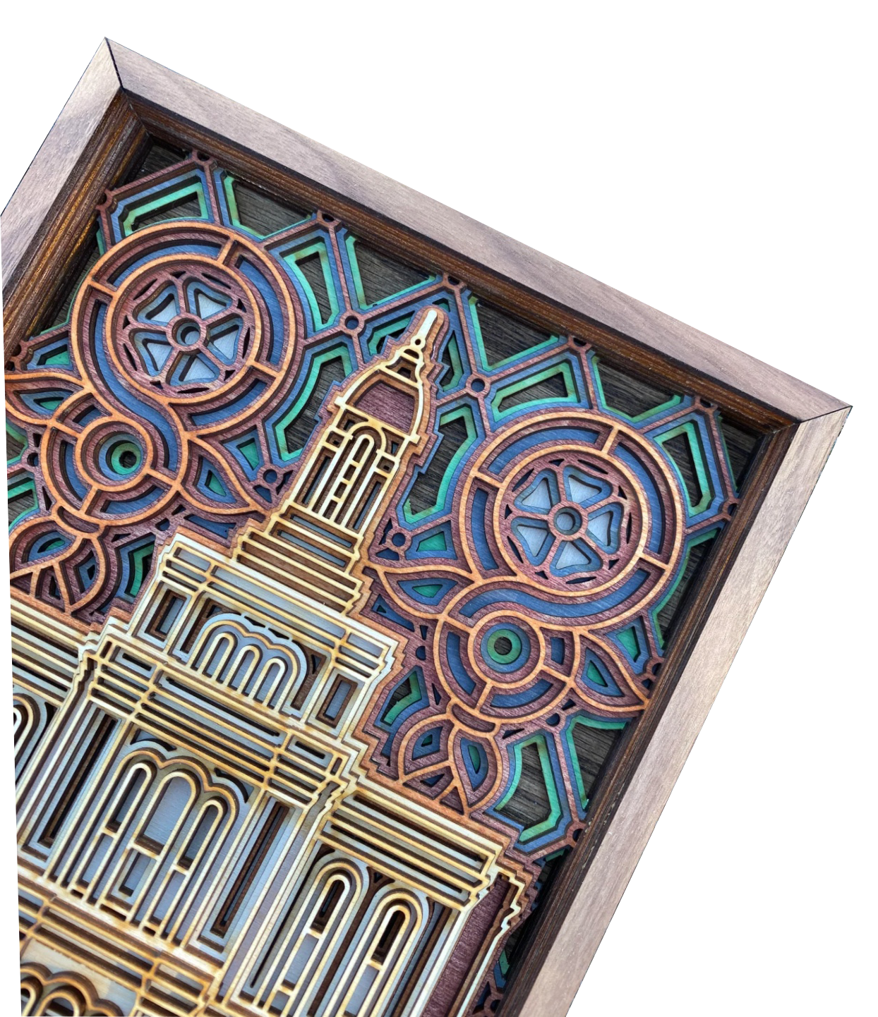 Deseret Peak Utah Temple Layered Wood Plaque, , large