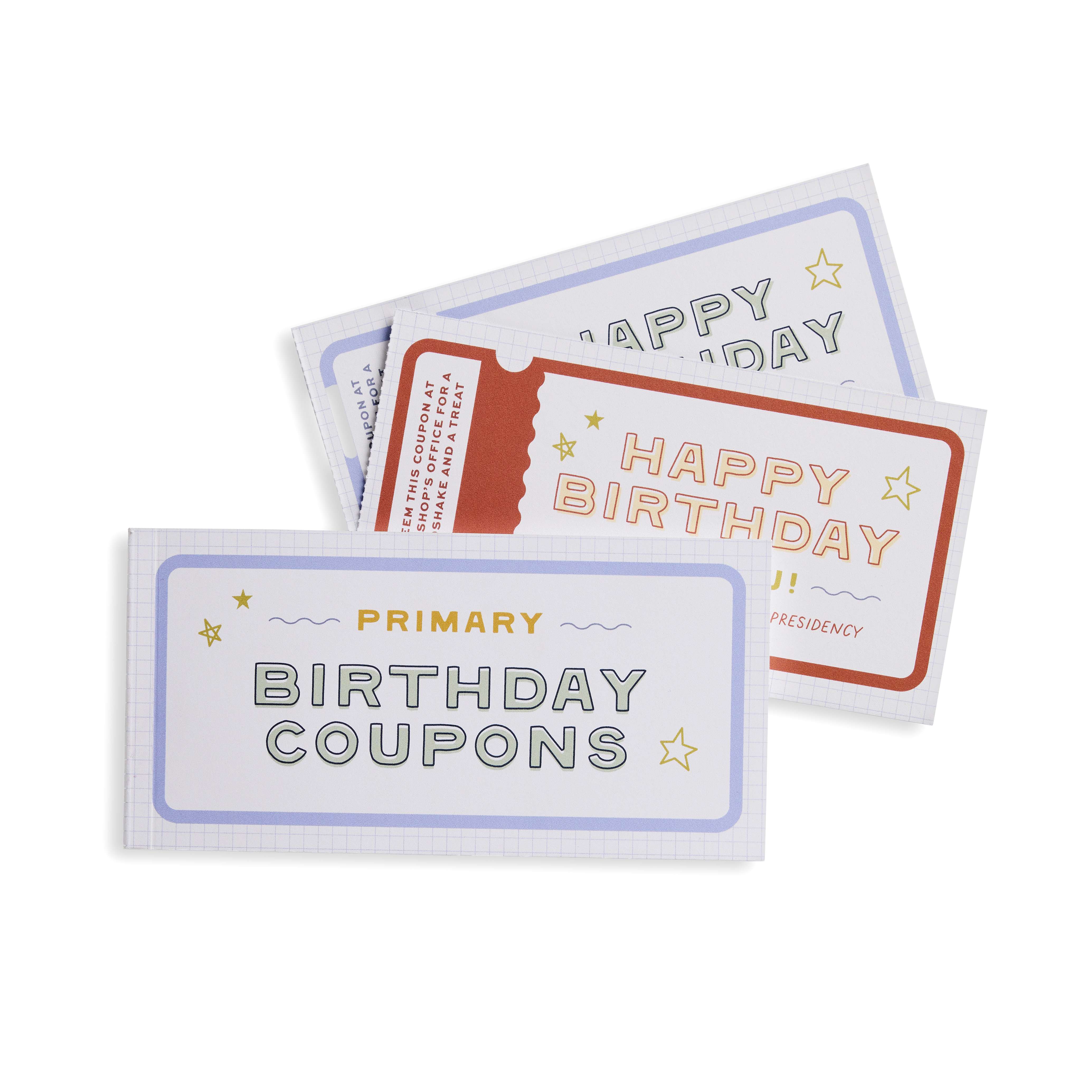 Primary Birthday Coupon Booklet