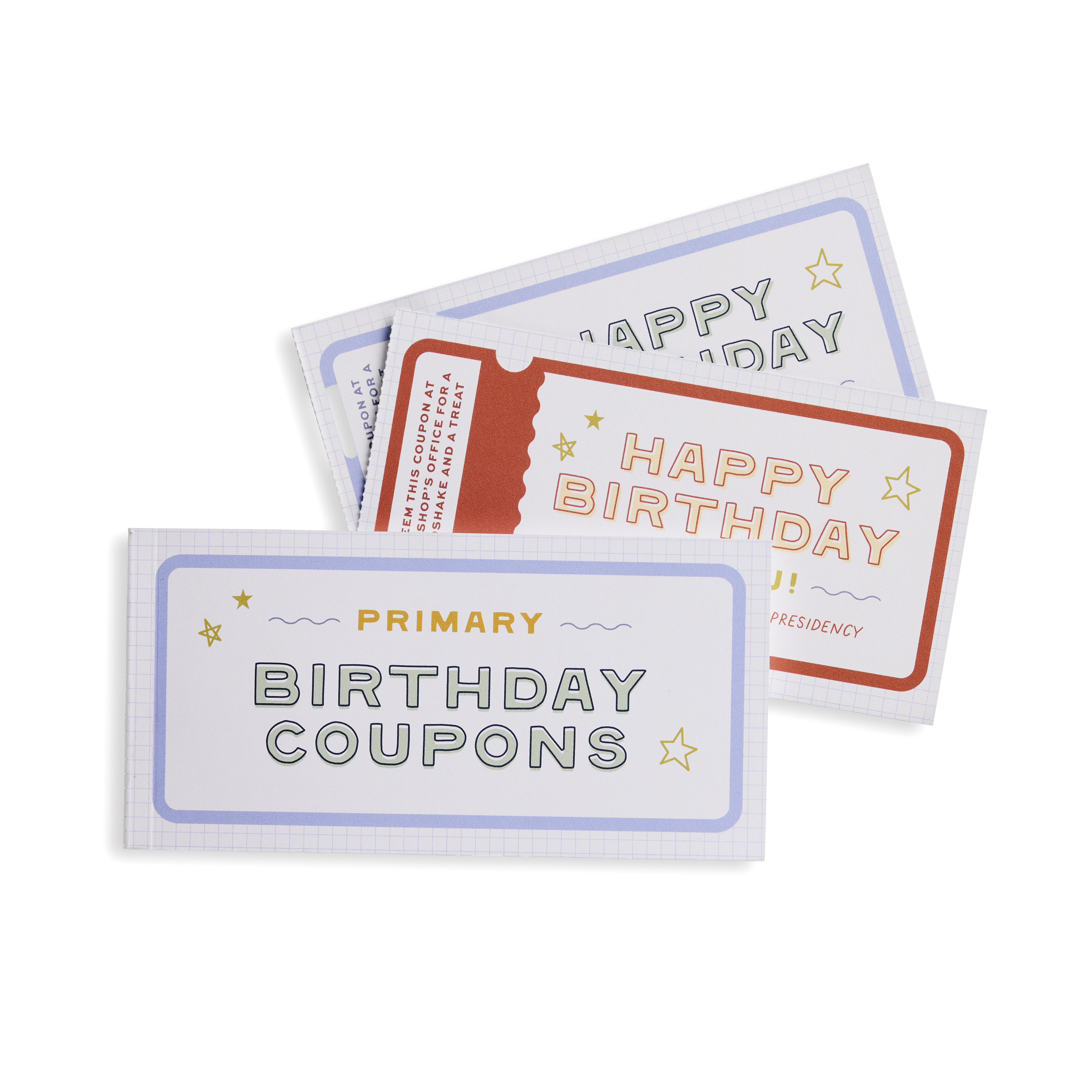 Primary Birthday Coupon Booklet