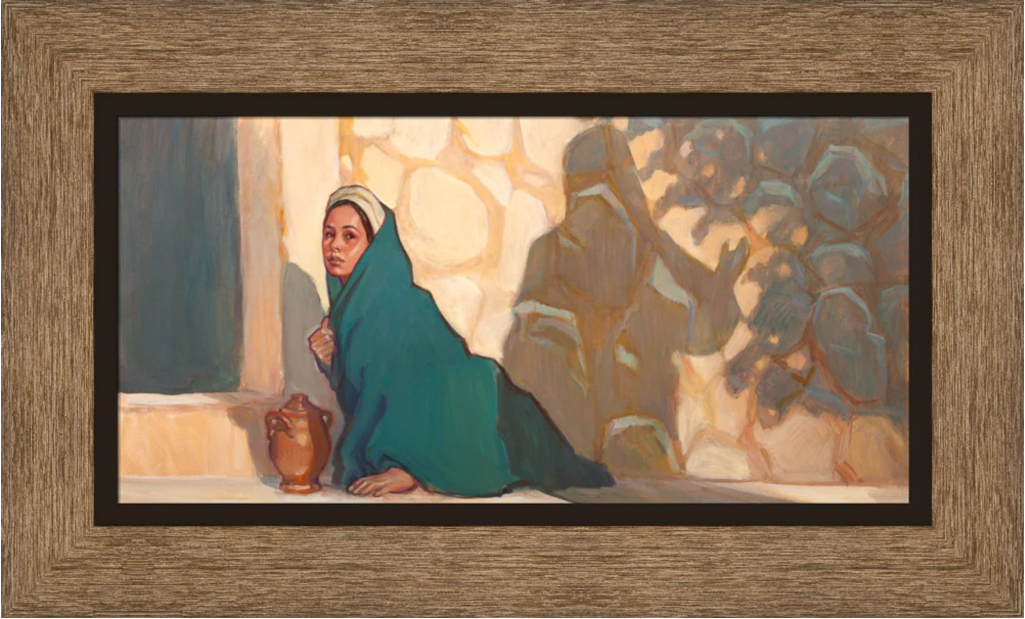 Why Weepest Thou Framed Art (13x22 Framed Canvas Print)