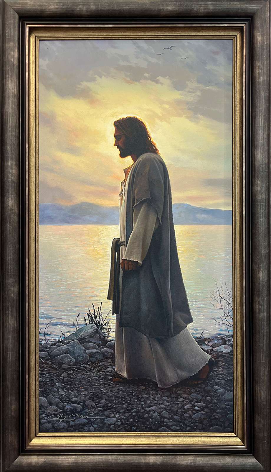 42x24 Walk With Me - Framed Canvas Print