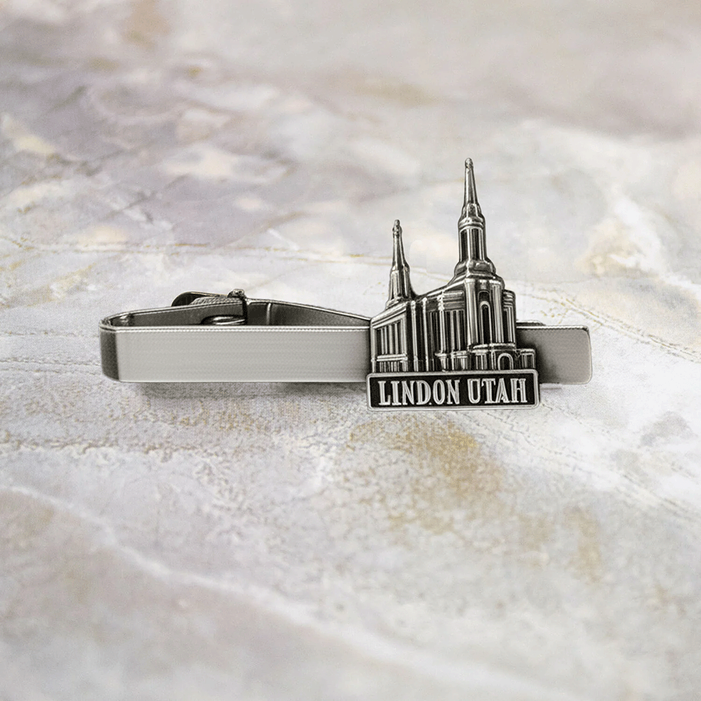 Lindon Temple Silver Tie Clip, , large