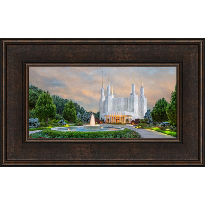 Washington, D.C. Temple Fountains (15x24 Framed Art)