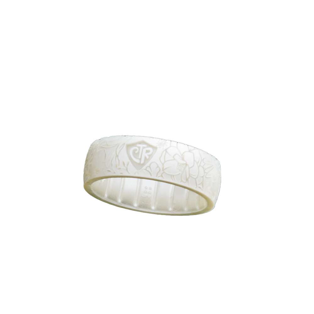 Silicone Garden Floral White Pearl CTR Ring, , large image number 2