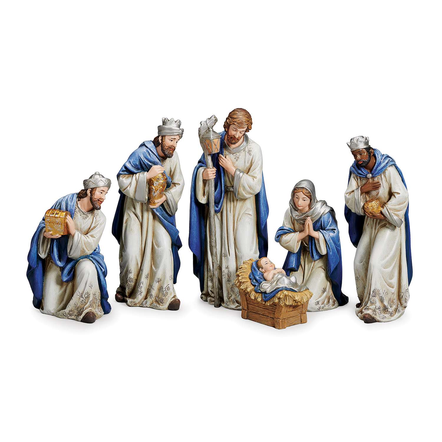 Navy Jeweled Nativity Set, , large image number 0