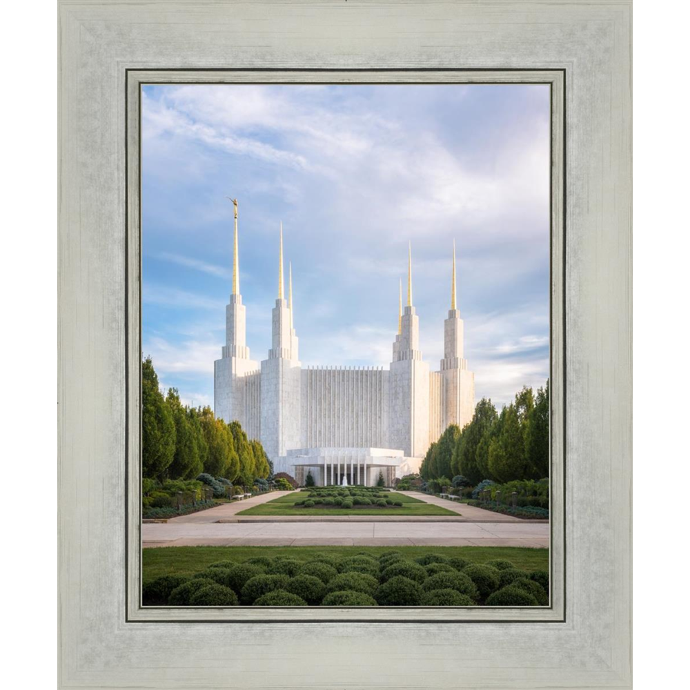 Washington, D.C. Temple, Blue Sky (19x16 Silver Framed Paper Print)