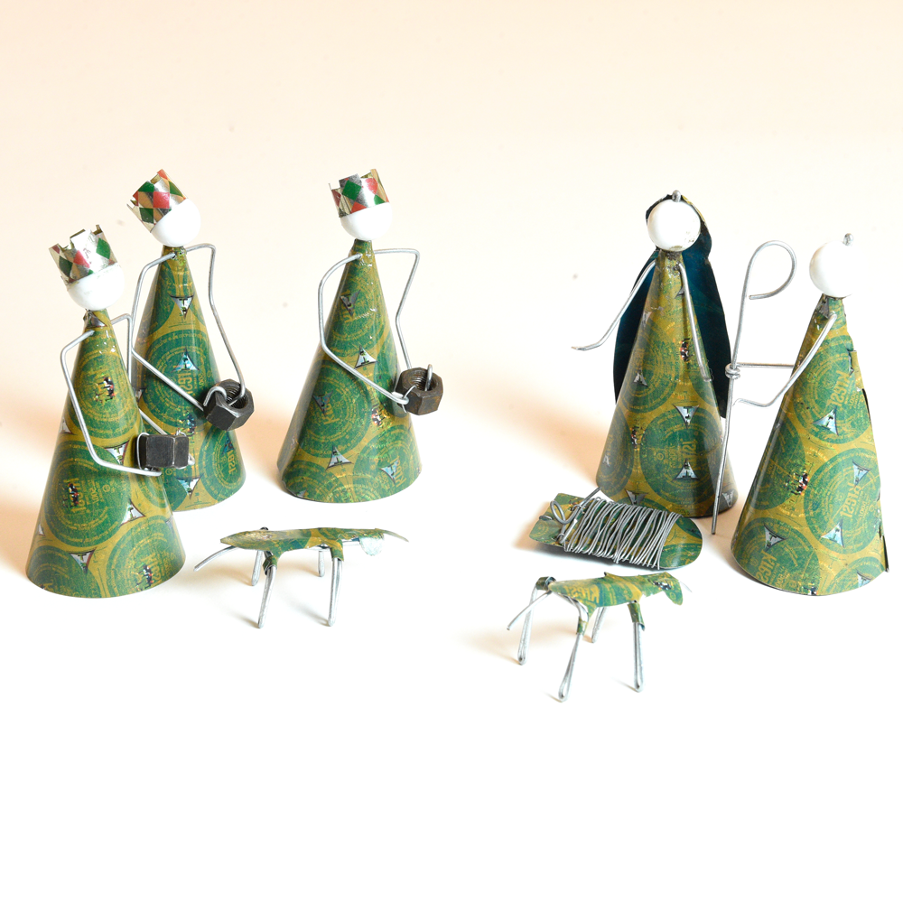 Kenyan Recycled Tin Nativity, , large