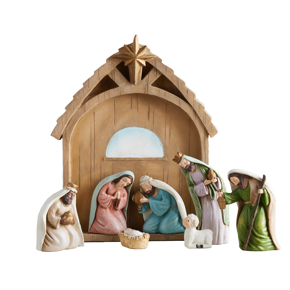 Traditional Resin Nativity Manger Set,  Traditional Resin Nativity Manger Set