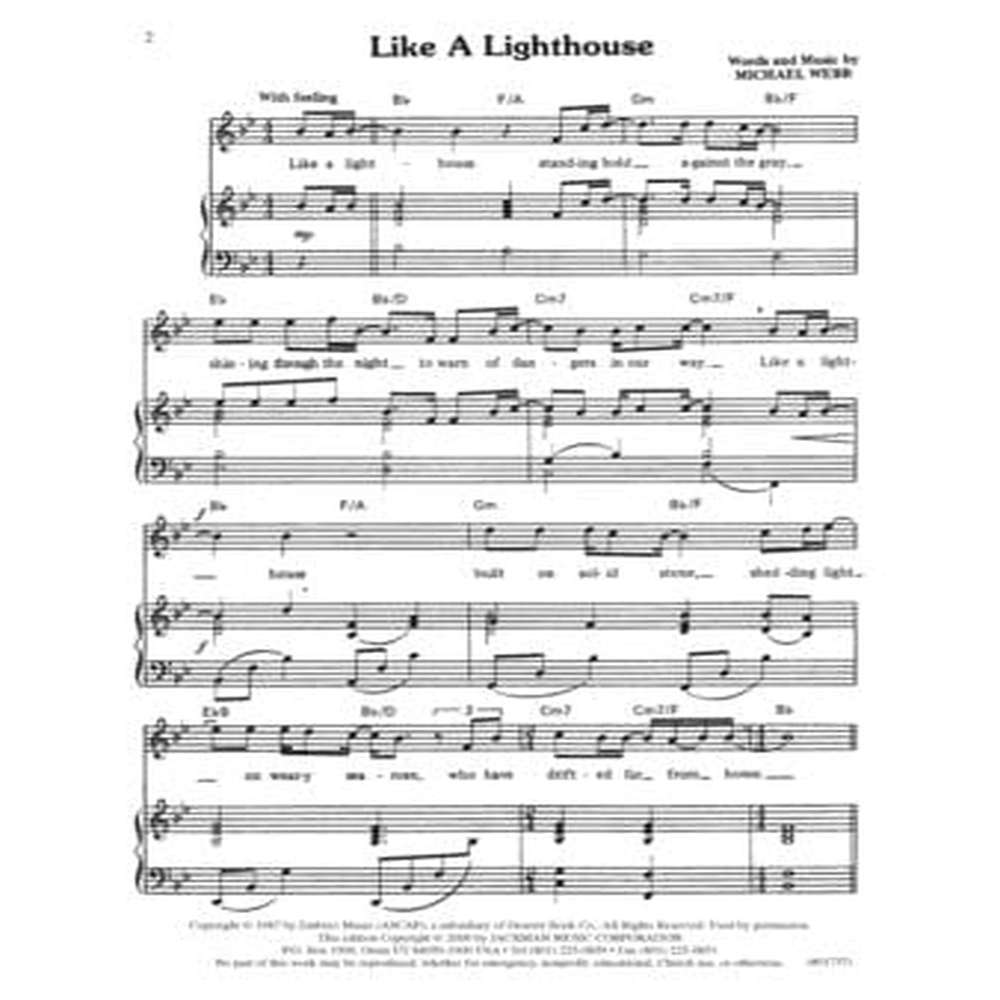 Like a Lighthouse Vocal Solo Sheet Music, , large image number 1