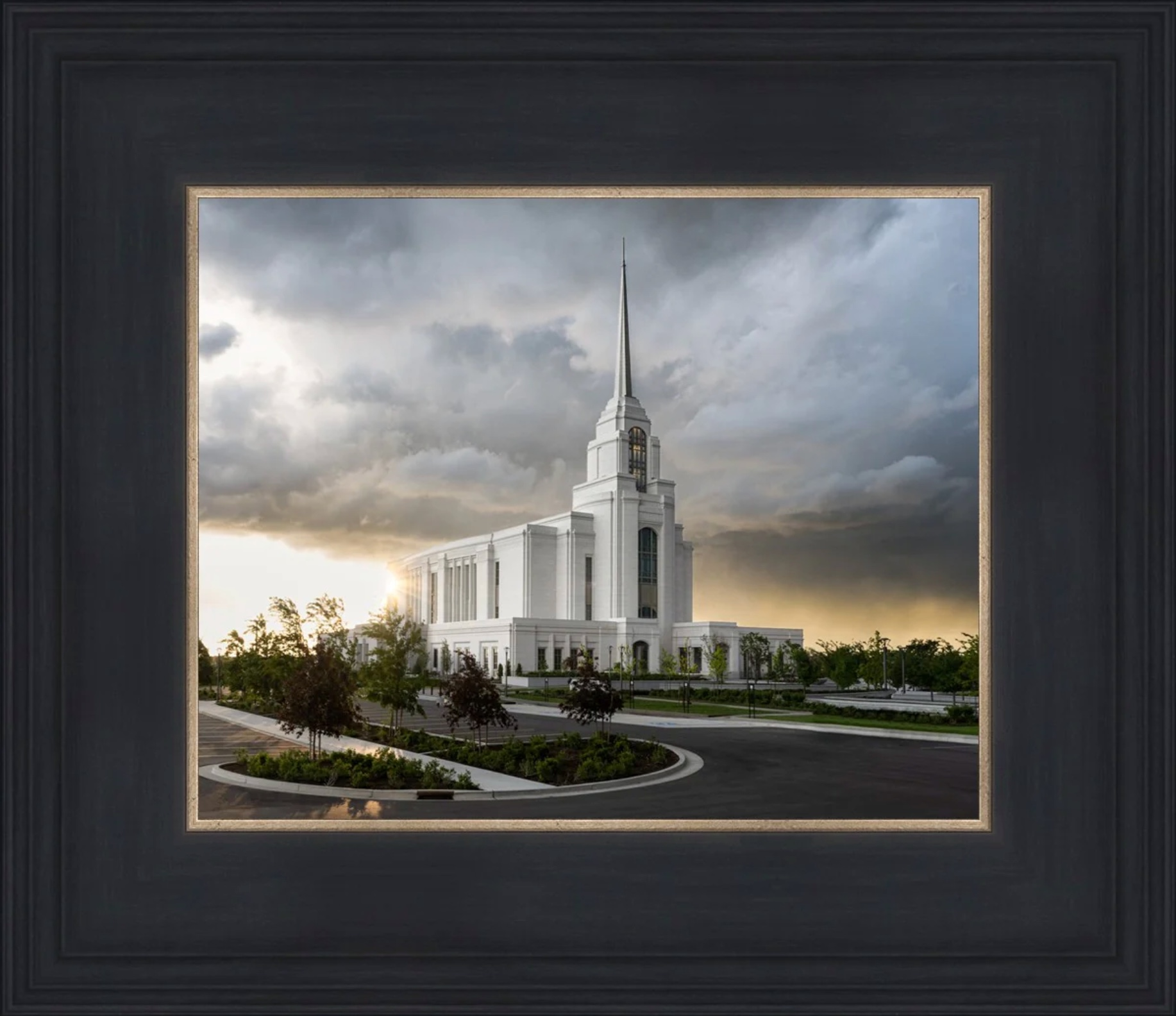 Syracuse Utah Temple - Safety in the Storm (13x15 Framed Paper Print)