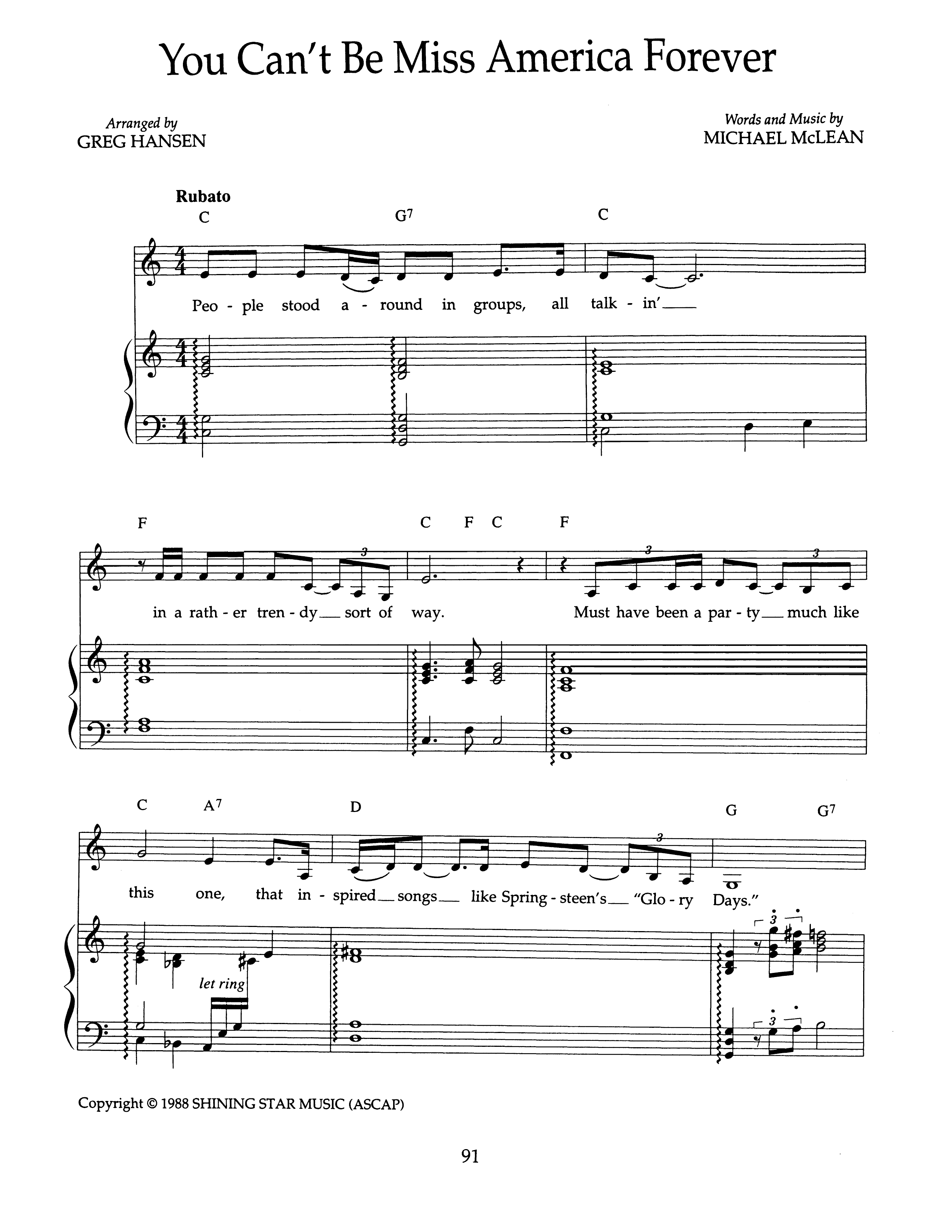 You Can't Be Miss America Forever