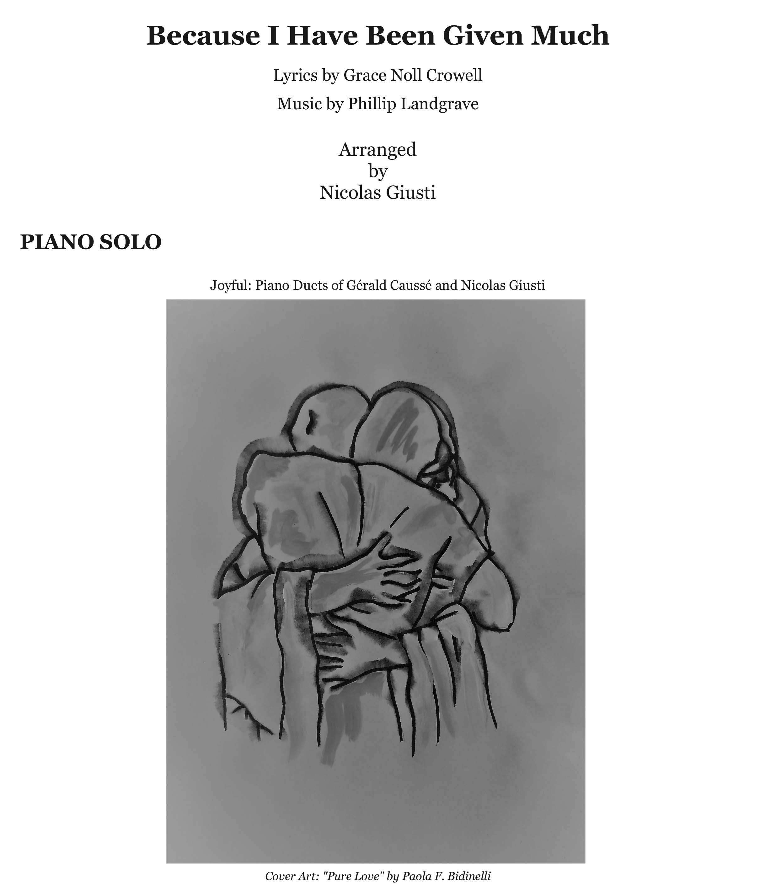 Because I Have Been Given Much - Piano Solo
