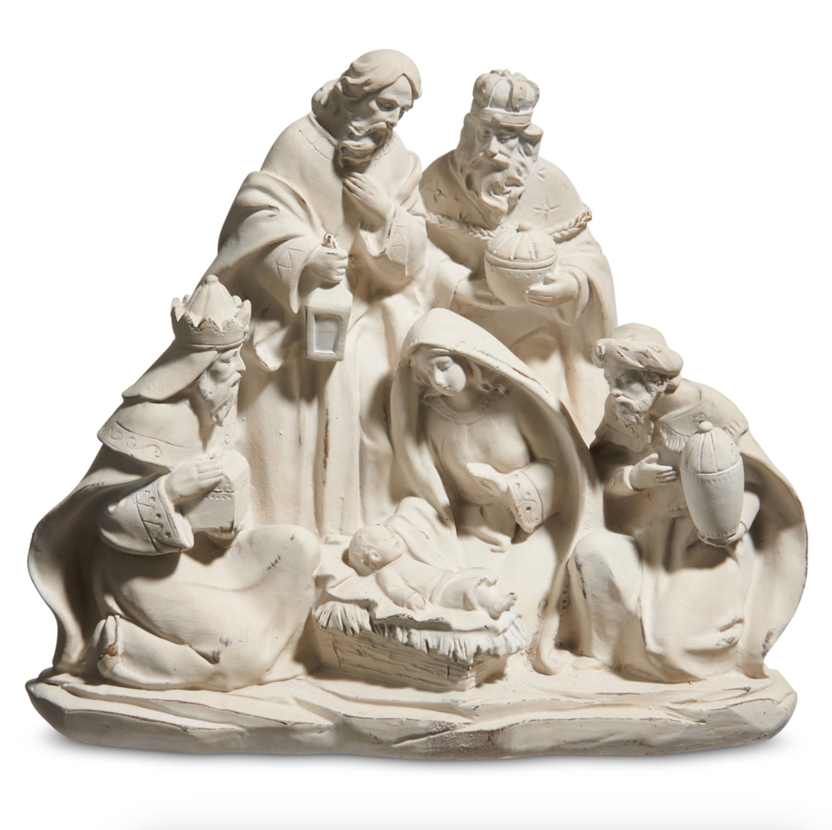 Cream Carved Nativity