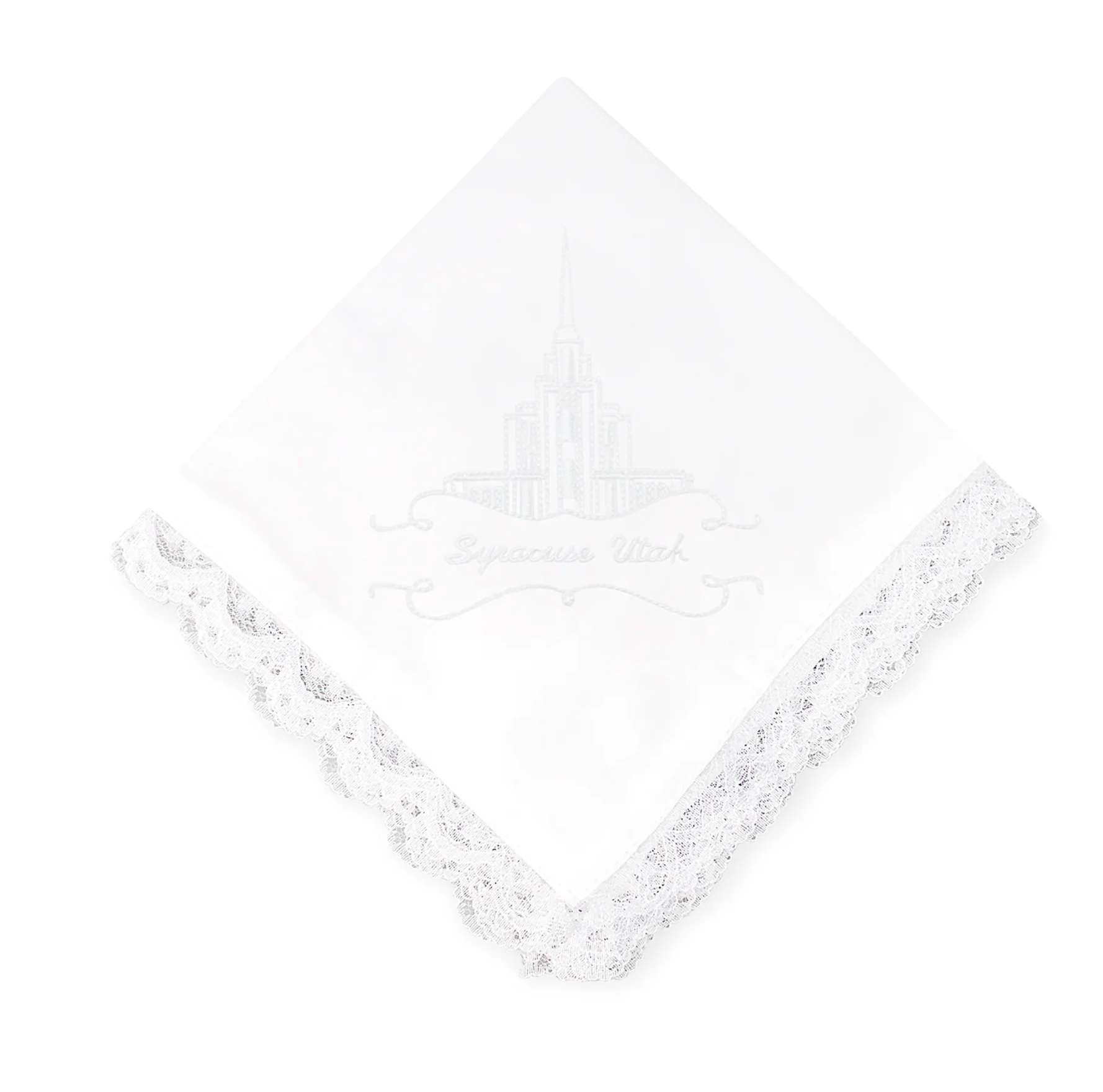 Syracuse Utah Temple Handkerchief - Lace