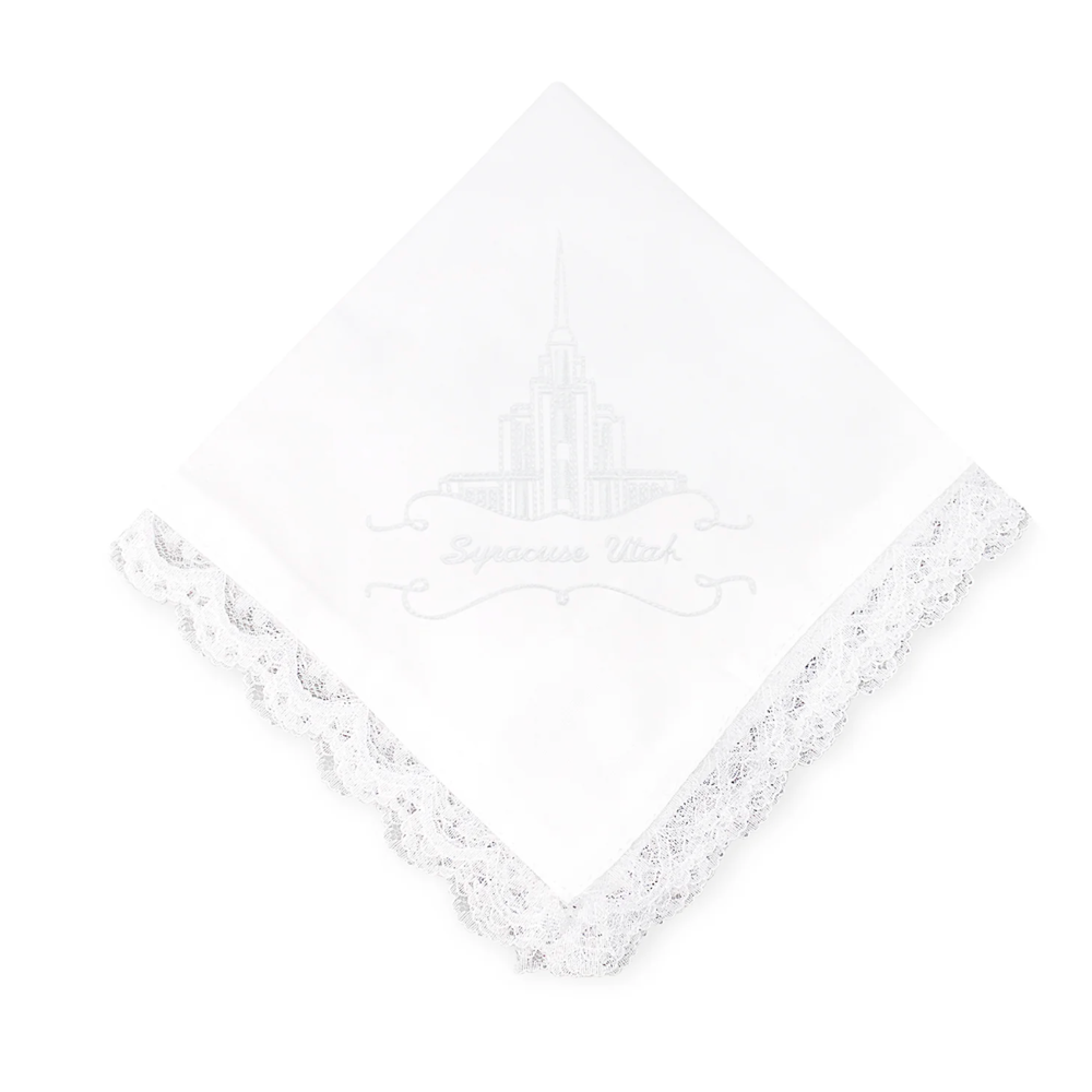 Syracuse Utah Temple Lace Handkerchief,  Syracuse Utah Temple Lace Handkerchief