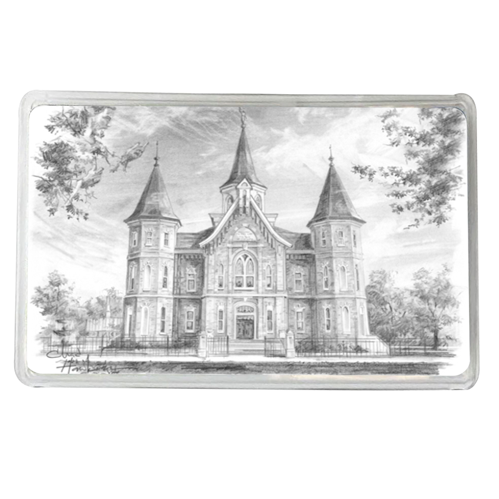Provo City Center Temple Black and White Recommend Holder