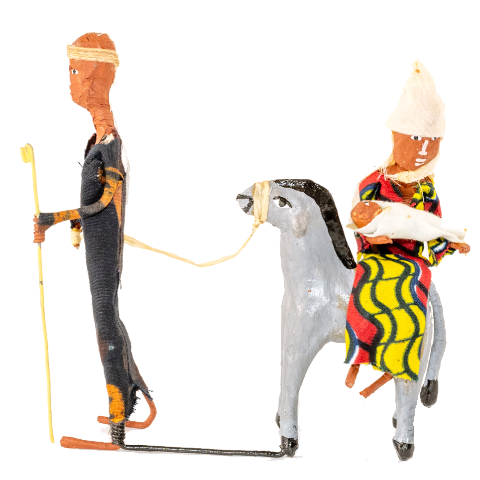 Ugandan Flight to Egypt Fabric Nativity