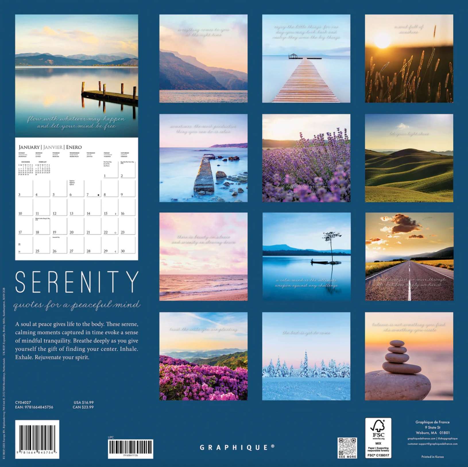 2027 Serenity Wall Calendar, , large image number 2