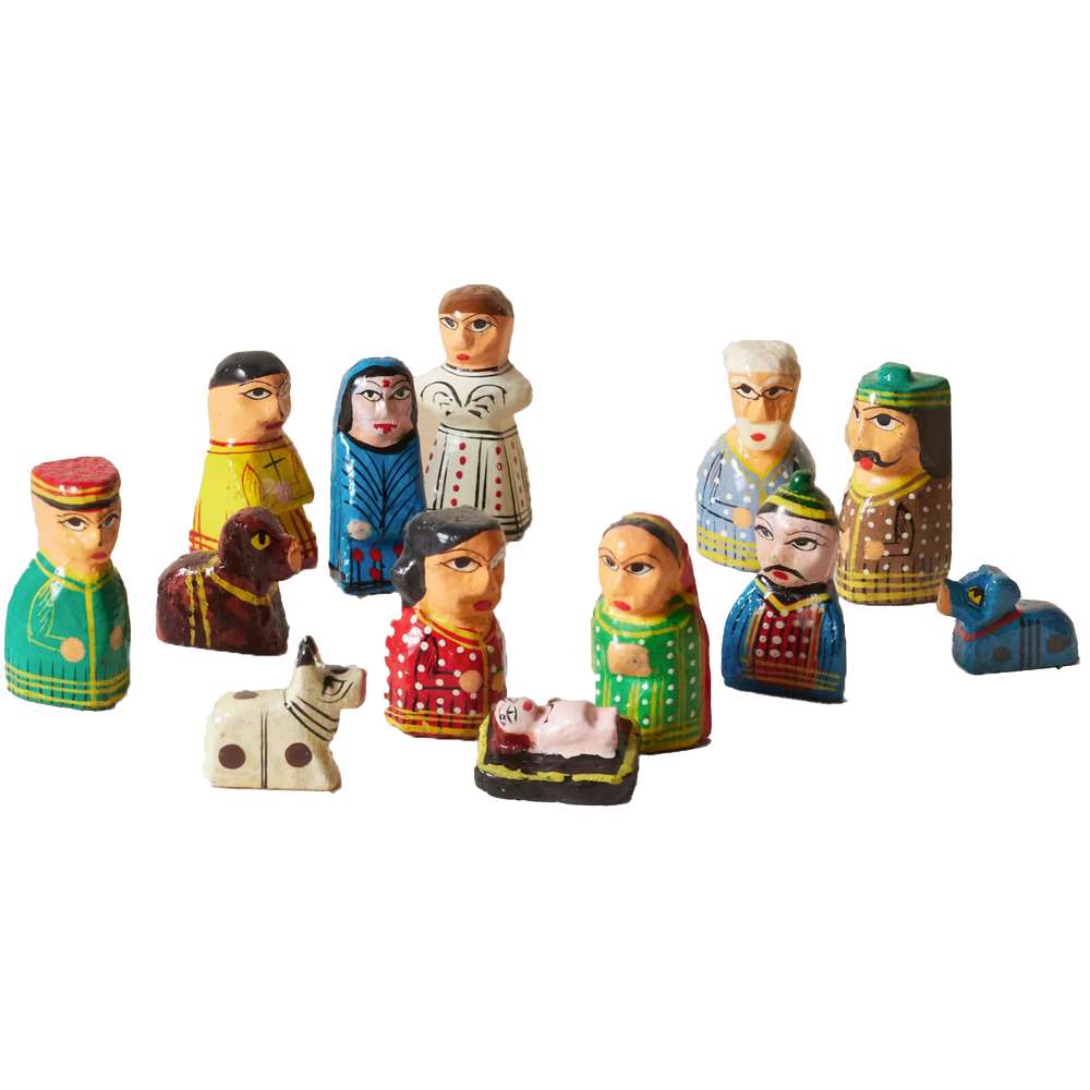 India Handpainted Ceramic Nativity, , large image number 0