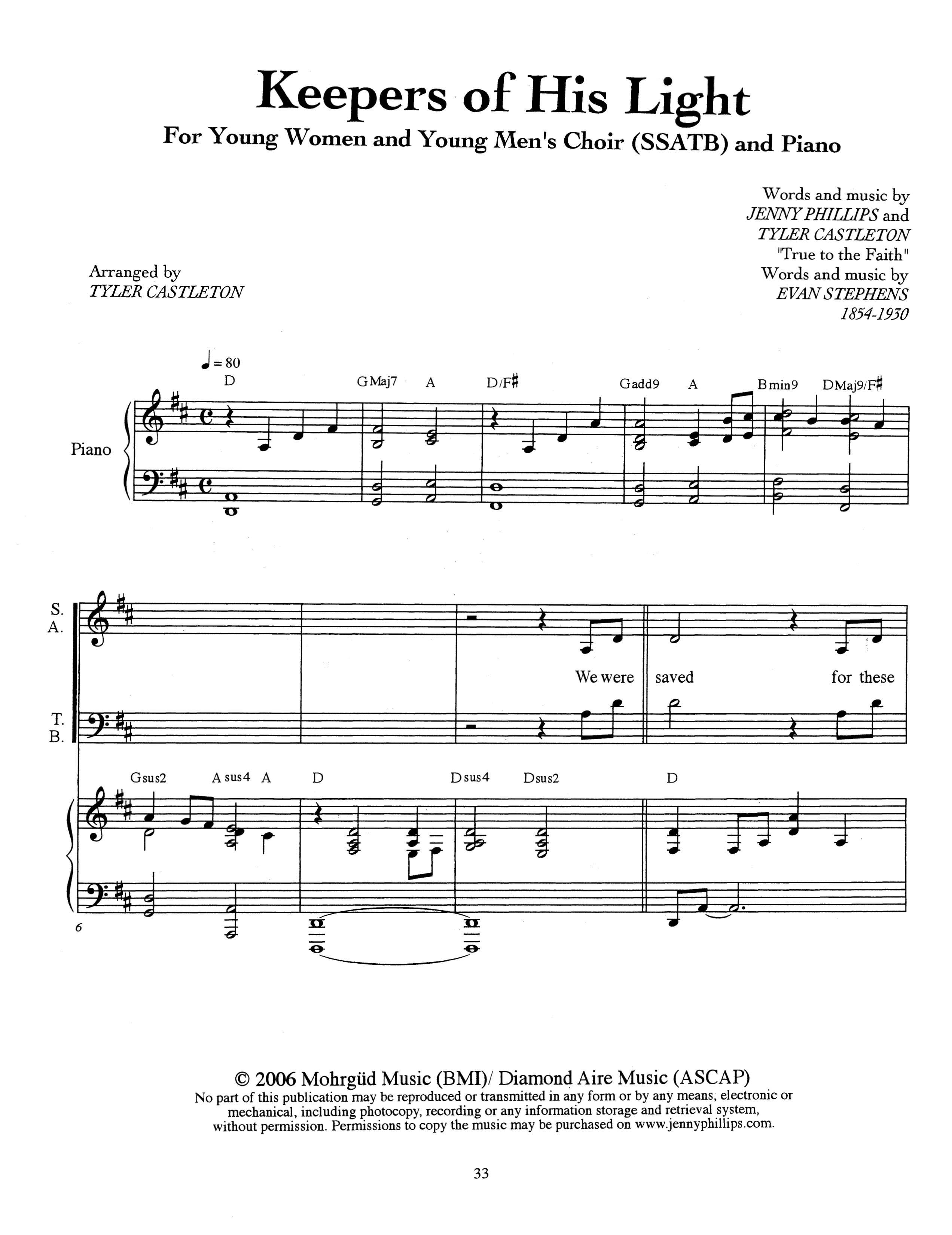 Keeper of His Light Sheet Music