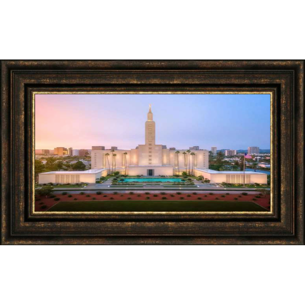 Los Angeles Temple From On High (23x38 Framed Canvas Giclee),  Los Angeles Temple From On High (23x38 Framed Canvas Giclee)