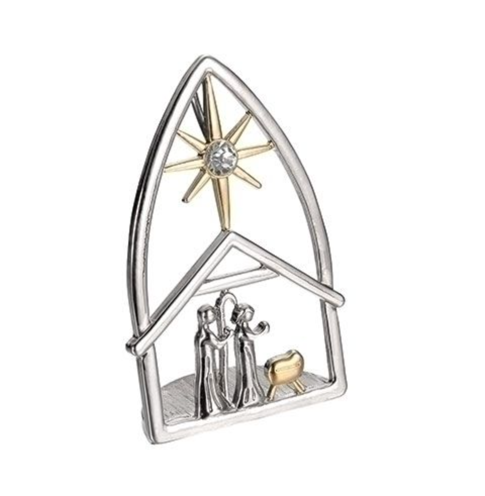 Standing Metallic Nativity