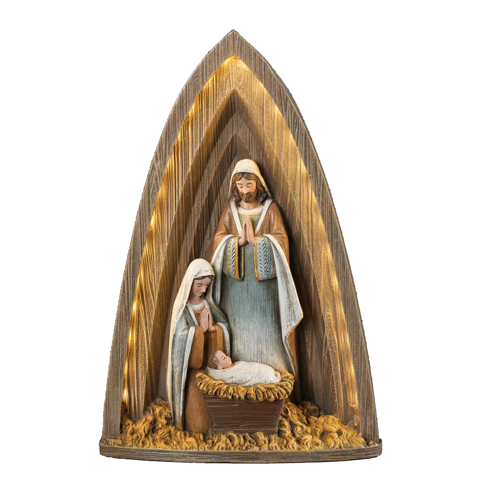 Light-up Layered Holy Family Arch Nativity
