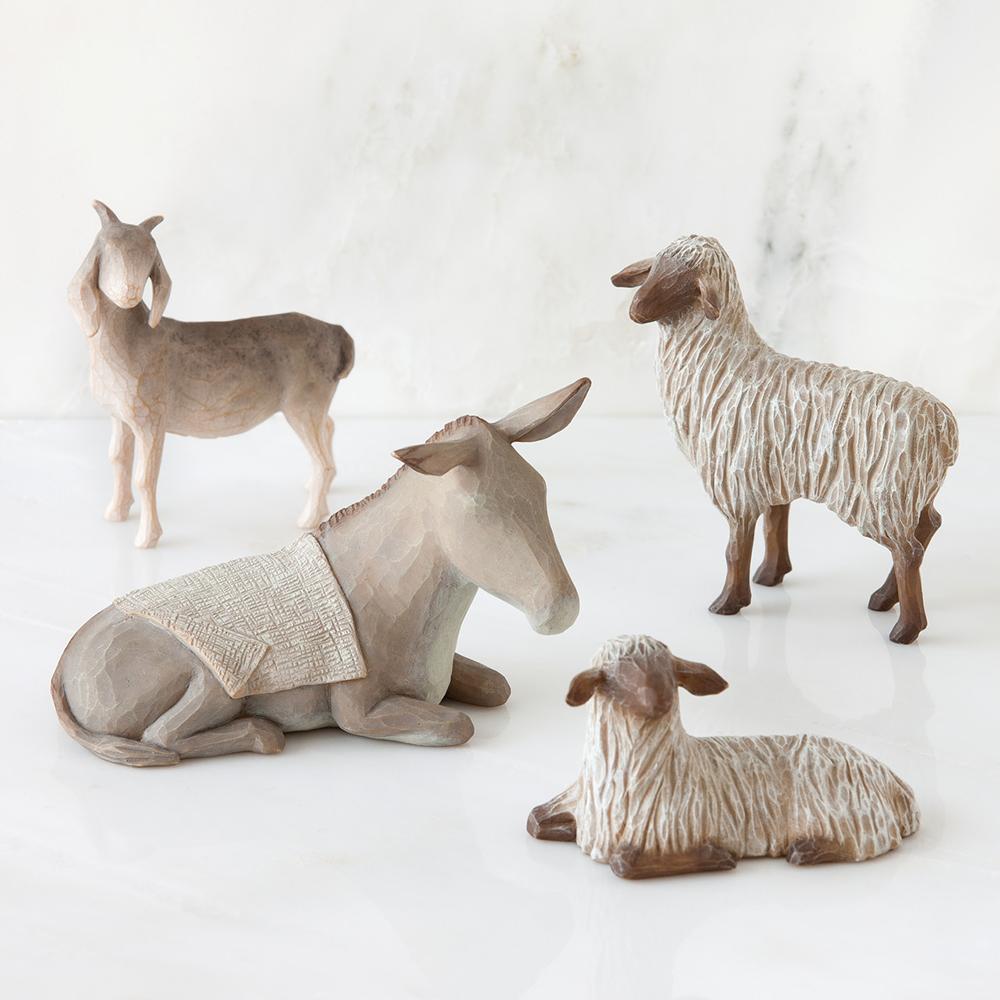 Willow Tree Sheltering Animals Resin Nativity Figurines, , large