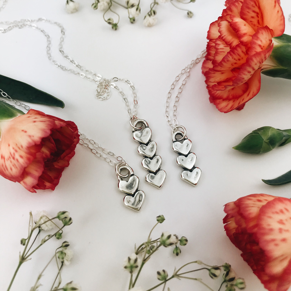 Five Hearts Forever Necklace, , large