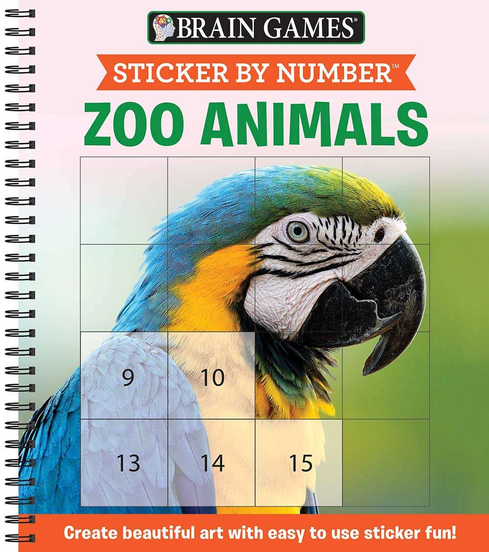 Brain Games - Sticker by Number: Zoo Animals