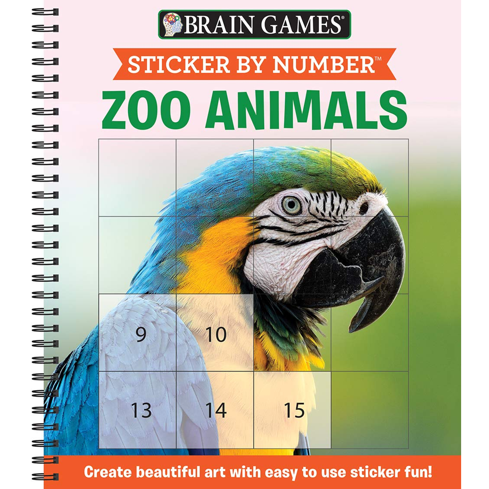 Brain Games - Sticker by Number: Zoo Animals,  Brain Games - Sticker by Number: Zoo Animals