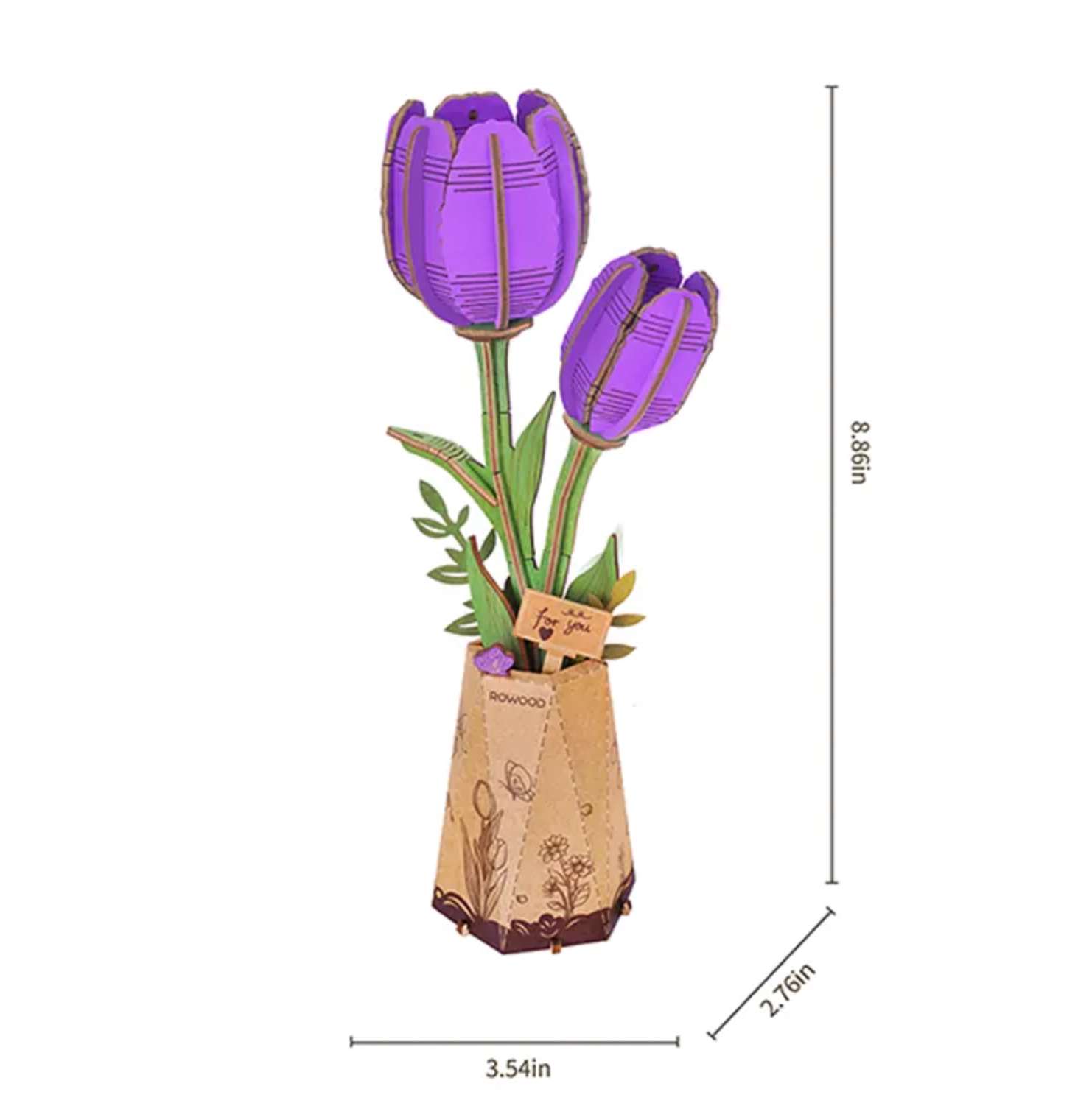 Purple Tulip 76 Piece Wooden Puzzle, , large