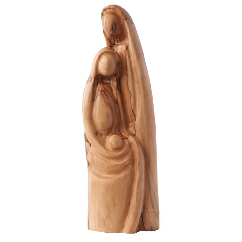 Modern Carved Olive Wood Nativity Figurine, , large image number 0