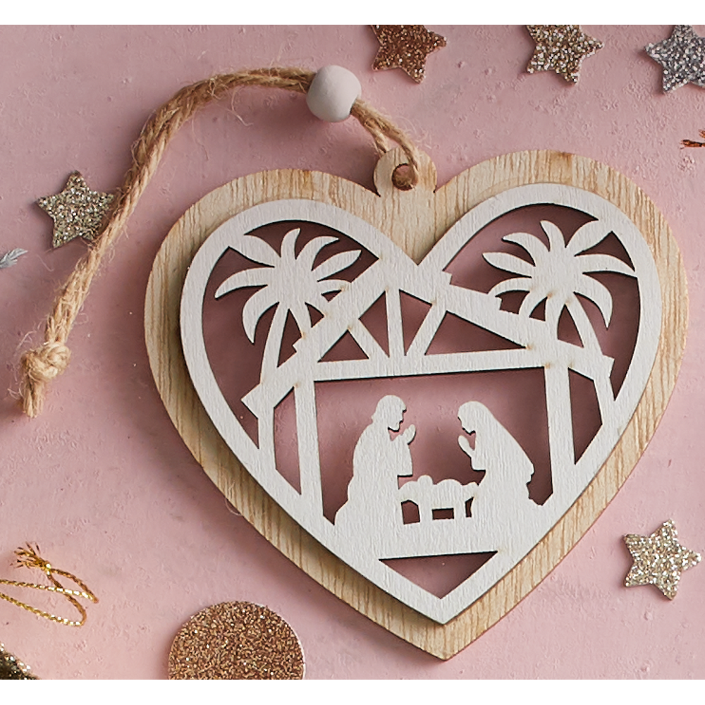 Heart Nativity Ornament, , large image number 1