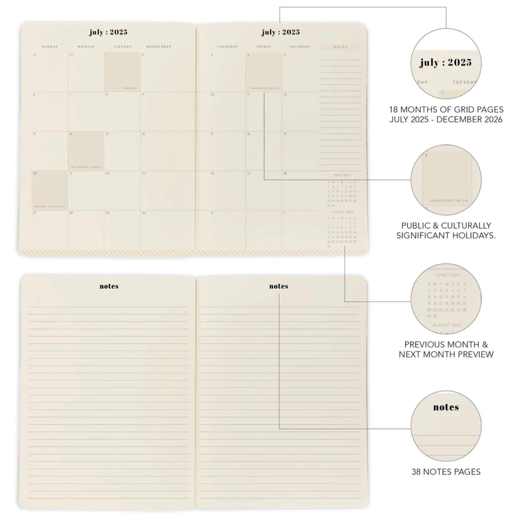 2026 Gingham Plaid 18-Month Monthly Planner, , large image number 3