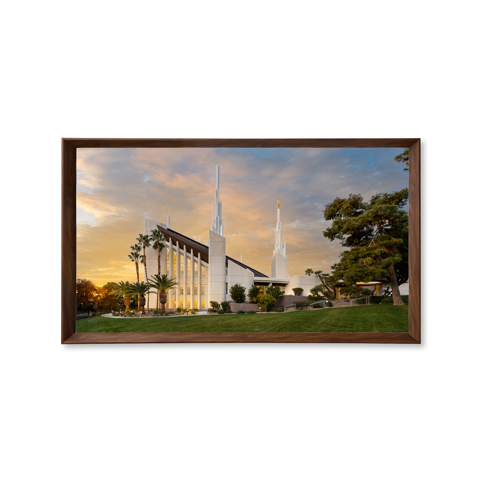 Las Vegas Nevada Temple, Fire of the Covenant Series (25x43 Framed Canvas Print)