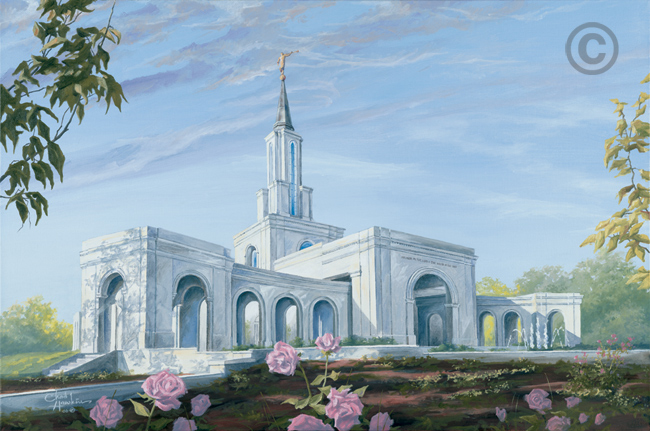 Sacramento Temple Color Sketch 8x10 Matted Print