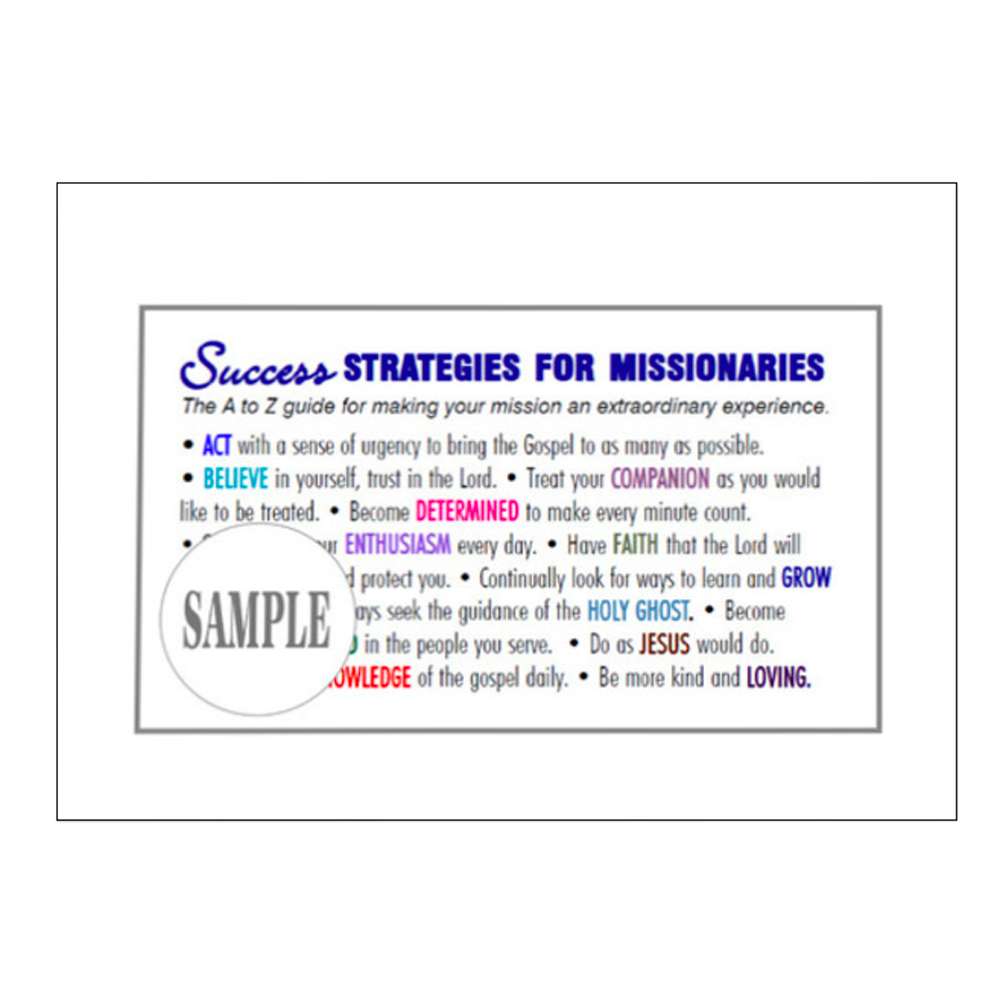 Success Strategies for Missionaries Card