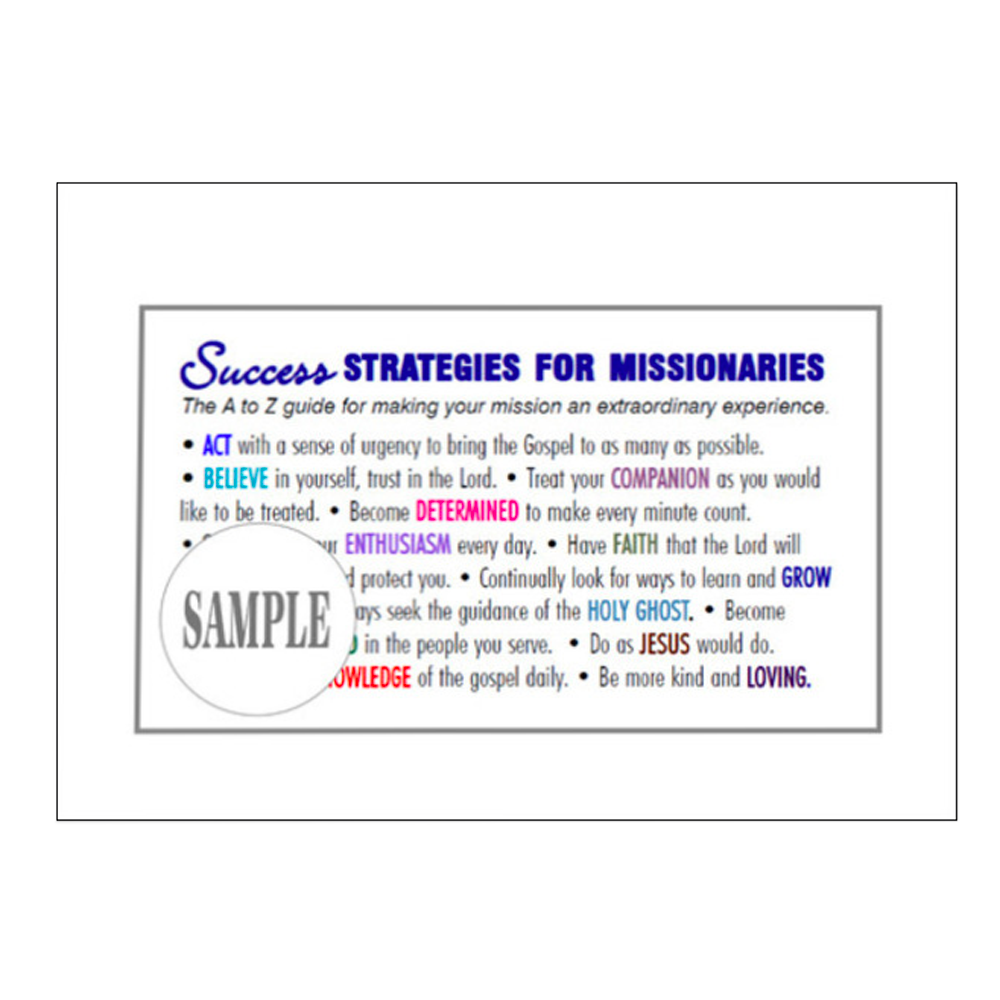 Success Strategies for Missionaries Card