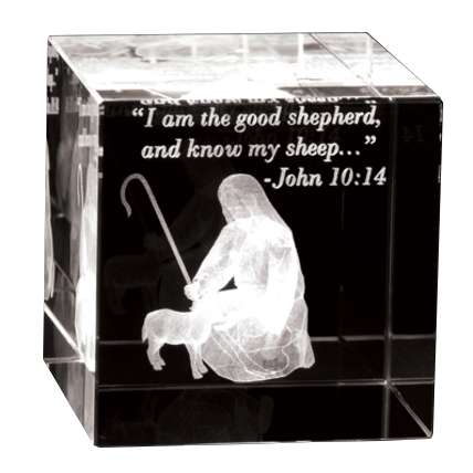 Crystal Cube Good Shepherd, , large image number 0