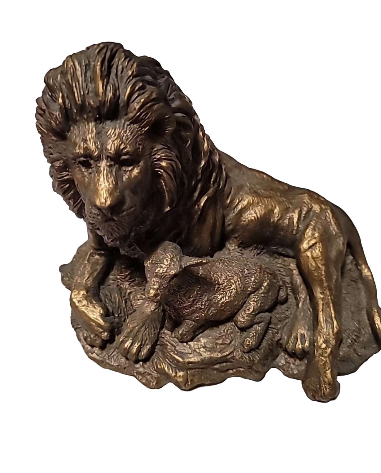 The Lamb and the Lion Statue (Bronze Resin Finish)