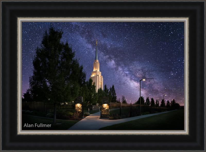 Celestial Temple Series: Twin Falls Temple (25x34 Framed Art)