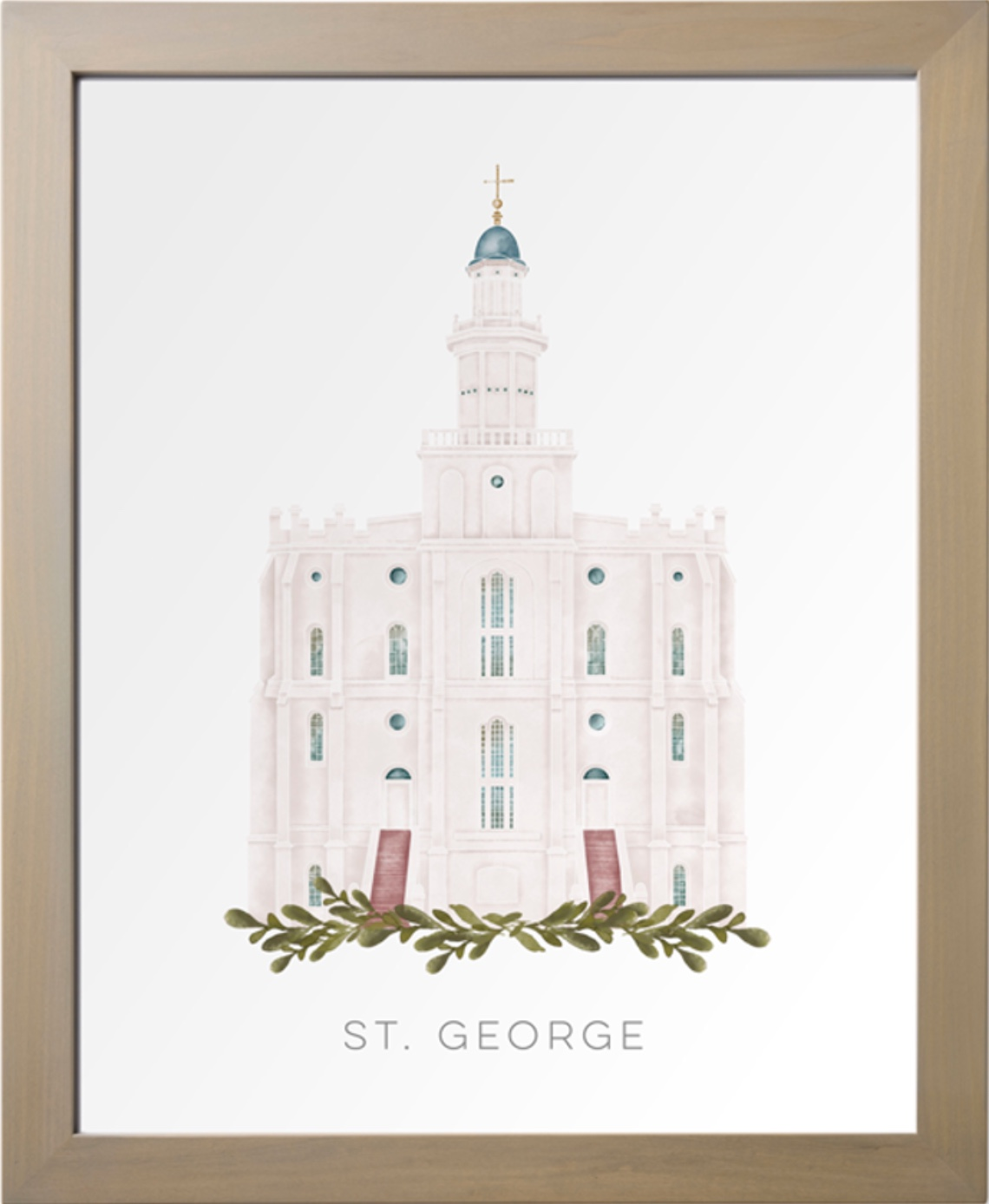 St. George Utah Temple (28x34 Framed Paper Print)